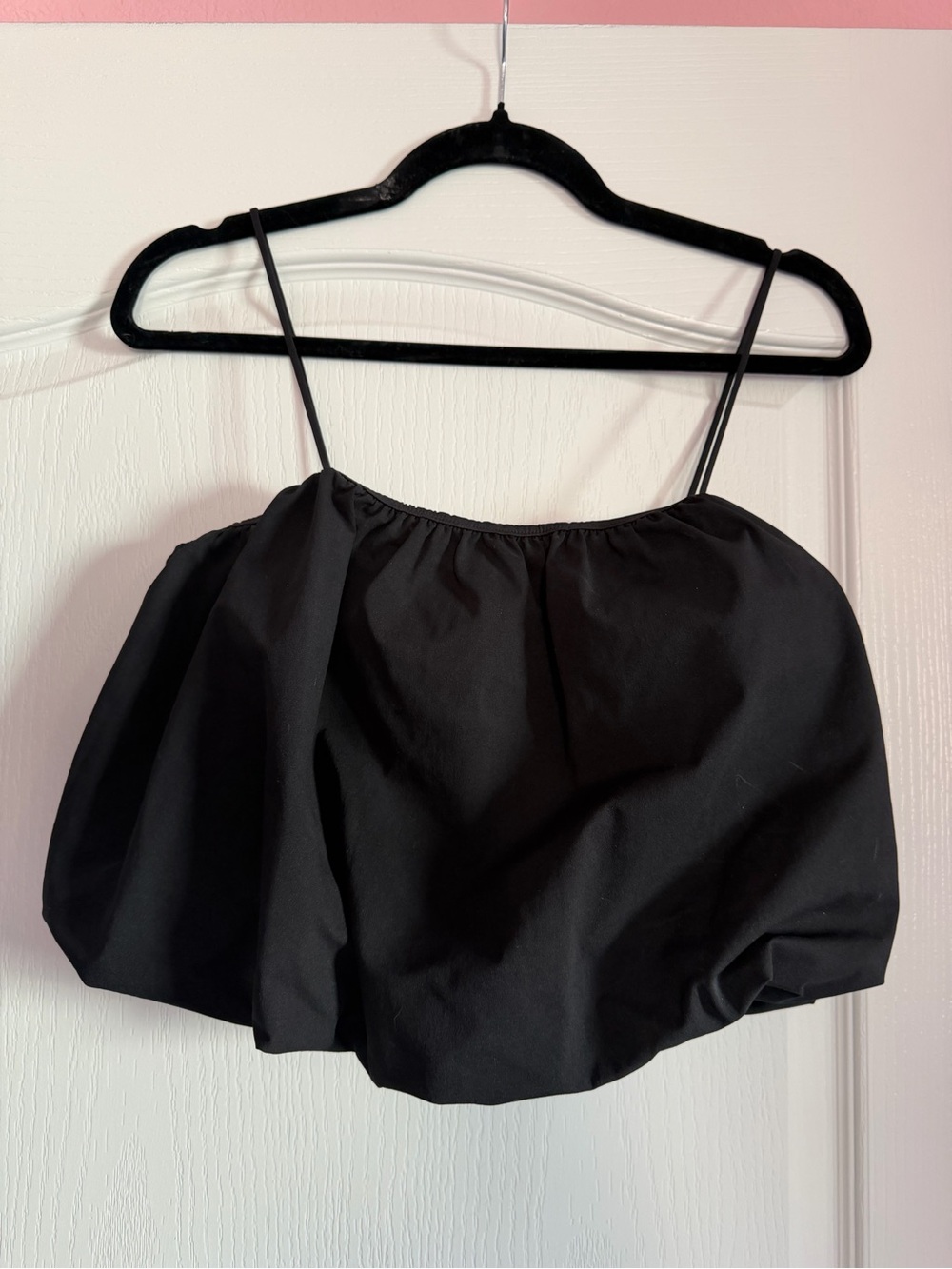 H&M Black Puff Spaghetti-Strap Camisole